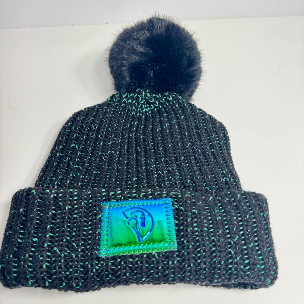 NWT. Disney x LOVE YOUR MELON LIGHTYEAR Black Sparkle Knit Hat beanie